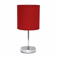 Creekwood Home Nauru 11.81 Traditional Petite Metal Stick Bedside Table Desk Lamp in Chro