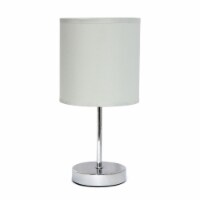 Creekwood Home Nauru 11.81 Traditional Petite Metal Stick Bedside Table Desk Lamp in Chro