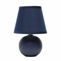 Creekwood Home Nauru 8.66 Traditional Petite Ceramic Orb Base Bedside Table Desk Lamp wit