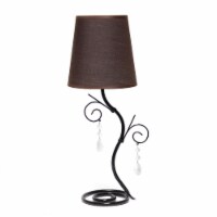 Creekwood Home Priva 19 Contemporary Metal Winding Ivy Table Desk Lamp with Brown Fabric