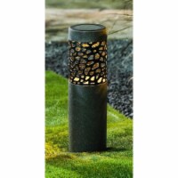 Winsome House WHSL1048 17.7 in. Magnesium Oxide Solar Bollard Light, Gray