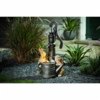 Luxen Home Resin Bunnies Water Pump Outdoor Fountain with LED Light
