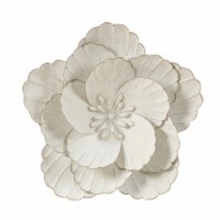 LuxenHome Distressed White Metal Flower Wall Decor