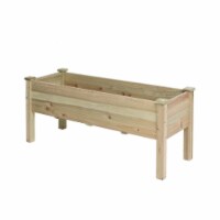 Luxen Home WHPL1529 20.1 in. Unfinished Fir Wood Raised Garden Bed Planter