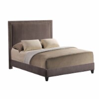 Brookside Queen Upholstered Bed W/ Side Rails And Footboard In Night Party Chocolate