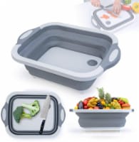 KITCHEN COLLAPSIBLE CUTTING BOARD WITH DRAIN BASKET FOR VEGETABLE FRUITS