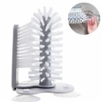Glass Washer with Double Sided Bristle Brush, Glass Cup Brush Cleaner with Suction Cups