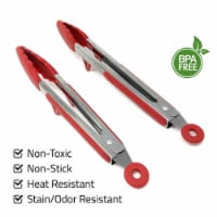 Home & Kitchen BBQ COOKING - Premium Stainless Steel Locking Kitchen Tong Set - 9/12 in