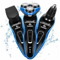 3-1 ELECTRIC MEN SHAVE SHAVER PORTABLE TRIM KIT TRIMMER PORTABLE CARRY ON TRAVEL SIZE- BLUE