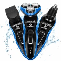3-1 ELECTRIC MEN SHAVE SHAVER PORTABLE TRIM KIT TRIMMER PORTABLE CARRY ON TRAVEL SIZE- BLUE