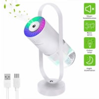Portable Mini Humidifier 200ml Ultrasonic Cool Mist Humidifier 7 Colors Night Light- white