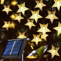 23 Ft 50 Solar Star String Light 8 Lighting Modes Outdoor Garden Patio Lawn Decoration - Warm
