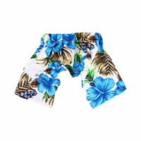 Midlee Blue Hibiscus Hawaiian Dog Board Shorts (XXX-Large)