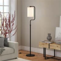 Henn&Hart 11  Blackened Bronze Metal/Fabric Floor Lamp