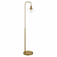 Henn&Hart 12  Brass Finish Metal/Glass Floor Lamp