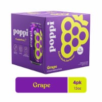 Poppi Grape Prebiotic Soda Cans Perspective: Main