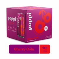 Poppi Cherry Cola Prebiotic Soda Cans Perspective: Main