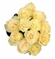 Fresh White Roses - Dozen Bunch Perspective: Main
