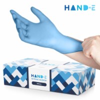 Hand-E Disposable Nitrile Medical Exam Gloves, Blue, 100 Count - Subtle Box for Home Use