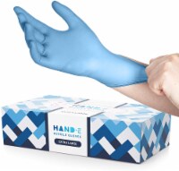 Hand-E Disposable Nitrile Medical Exam Gloves, Blue, 100 Count - Subtle Box for Home Use