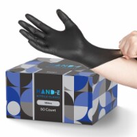 Hand-E Black Nitrile Gloves, Perfect for Cleaning & Cooking - 50 Pack