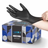Hand-E Black Nitrile Gloves, Perfect for Cleaning & Cooking - 50 Pack