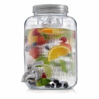 INFUSION JARS FARMHOUSE INFUSION JAR W/SPIGOT GLASS LID 1.85 GAL 2 PC.  92164 — Anaheim Restaurant Supplies