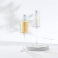 CHRISTIAN SIRIANO NEW YORK Chroma Iridescent Champagne Flute Glass - 6 oz - Set of 4