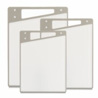 JoyJolt Plastic 3 Piece Cutting Board Set - Grey/White