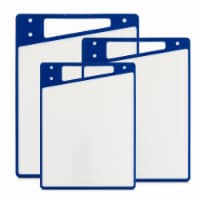 JoyJolt Plastic 3 Piece Cutting Board Set - Blue/White