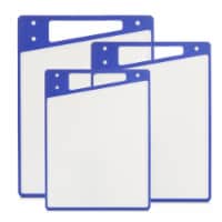 JoyJolt Plastic 3 Piece Cutting Board Set - Purple/White