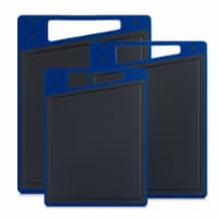 JoyJolt Plastic 3 Piece Cutting Board Set - Blue/Grey