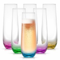 Hue Colored Chamapgne Glasses, Set of 6