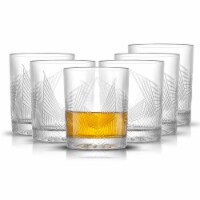 Gatsby Art Deco Whiskey Glasses - 10 oz - Set of 6