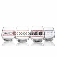 Ugly Sweater Drinking Glasses, Set of 4 (15 oz)