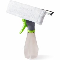 True & Tidy WIN150 LIME Cleaner Refillable Spray Bottle Built-In Squeegees, Lime