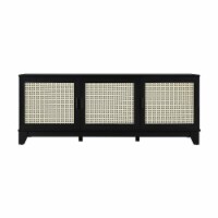 Manhattan Comfort Sheridan 62.99 Modern Cane TV Stand in Black Manhattan Comfort Sheridan 62.99 Modern Cane TV Stand in Black
