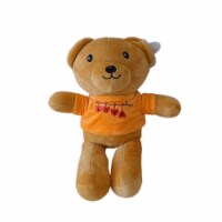 Teddy Bear | Love Shirt Stuffed Animal | Swiss Jasmine® Plushies | 12 Inches Orange