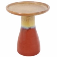 Sunnydaze Duo-Tone Glazed Ceramic Bird Bath - 20.5 in - Lemon Cognac