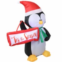 Sunnydaze Jolly Holiday Penguin Christmas Inflatable Yard Decoration - 4 ft