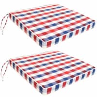 Sunnydaze 2 Square Indoor/Outdoor Seat Cushions with Ties - Americano
