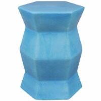 Sunnydaze 17.25 in Moderno Geometric Glaze Ceramic Garden Stool - Moonstone