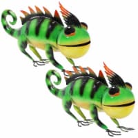 Sunnydaze Greg the Green Chameleon Indoor/Outdoor Metal Statue - 8.5 in