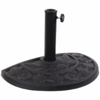 19  Round Half Outdoor/Patio Standing Umbrella Floral Resin Base Stand