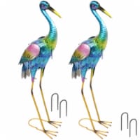 Sunnydaze Crane Indoor/Outdoor Metal Garden Statue - 29 in - Set of 2