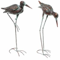 Sunnydaze Patina Crane Set of 2 Outdoor Metal Garden Statues - 29.5 in