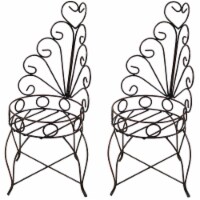 Sunnydaze 2 Indoor/Outdoor Metal Sweethearts Chair Planter Stands - 25.25-Inch