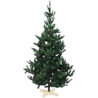 6ft Unlit Realistic Artificial Traditional Christmas Tree with Wood Base