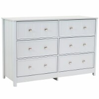 Sunnydaze Beadboard Double Dresser with 6 Drawers - Gray - 31.5 in