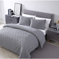 Larch 3 Piece Comforter Set Gray Queen